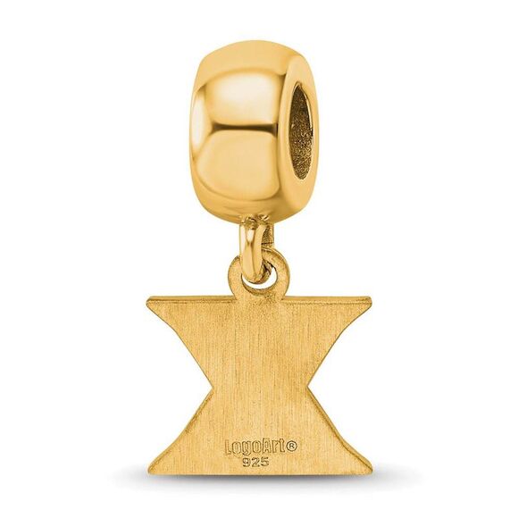 14K Yellow Gold Plated Sterling Silver Xavier Univ. XS Dangle Bead - Picture 4 of 6